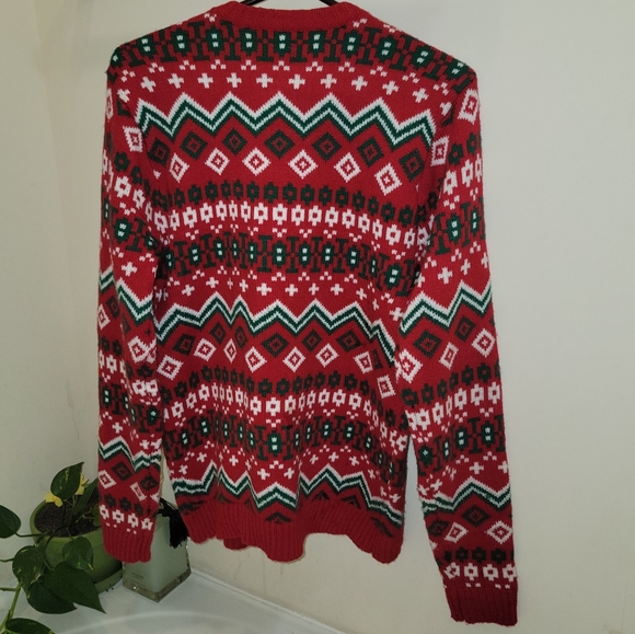 33 Degrees Christmas Goat Cowbell Long Sleeve Crewneck Holiday Sweater Size S - Picture 2 of 9